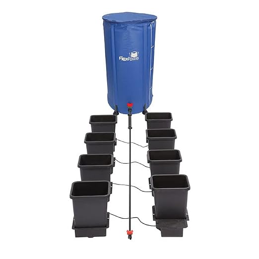 AutoPot 8 Pot System with 3.9 Gallon Plastic Pots and 25 Gallon FlexiTank - Self-Watering, Gravity-Fed Hydroponic Systems (8Pot - 3.9 Gallon - 25 Gallon FlexiTank)