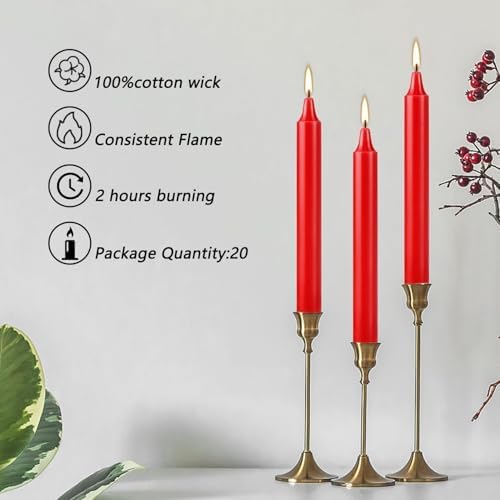 Howemon Red Candles Set of 40, 4" Red Spell & Chime Candles, Unscented Mini Taper Candle for Witchcraft, Wiccan Altar, Magic Tools, Rituals, Prayer, Meditation and Christmas Party Decoration - Image 2