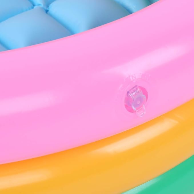 Meiyya Children Swimming Pool, Round Shape, Pink, Kids Basin Pool, Inflatable, 140L Capacity