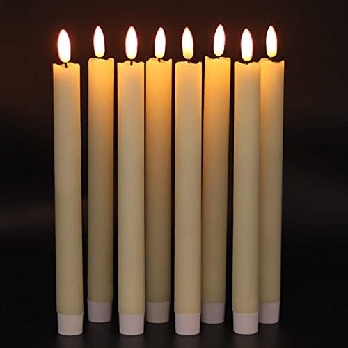 GenSwin Flameless Taper Candles LED Battery Operated Remote Timer Ivory - Image 3