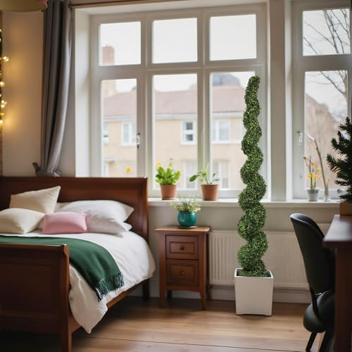 7ft Large Spiral Topiary Trees Artificial Outdoor - Image 5