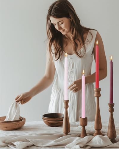 Red Taper Candles Driples Candlesticks Tapered Candles Ideal as Dinner Candle Smokeless and Unscented Long Burning 10.5 inch，Set of 12 - Image 2