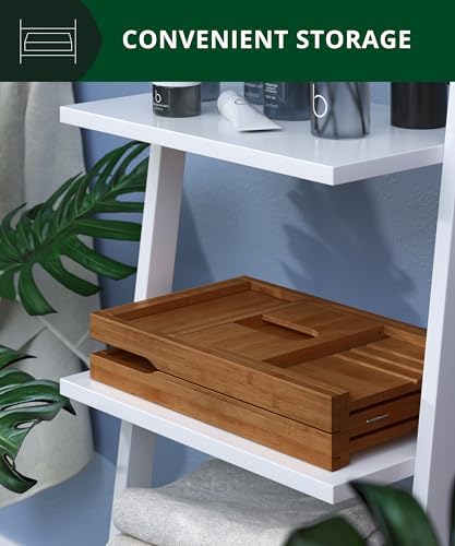 Trending Now Wood Bath Tray – Bathtub Tray for Tub, Expandable Bamboo Bath Tray & Bathtub Caddy with Book Holder, Wine Glass Holder, Phone & Tablet Stand, Spa Bath Accessories, Birthday Gifts for Mom - Image 2