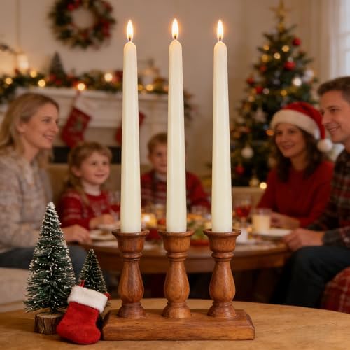 Ivory Taper Candles Unscented, 10 Inch Tall Dinner Table Candles - Image 5