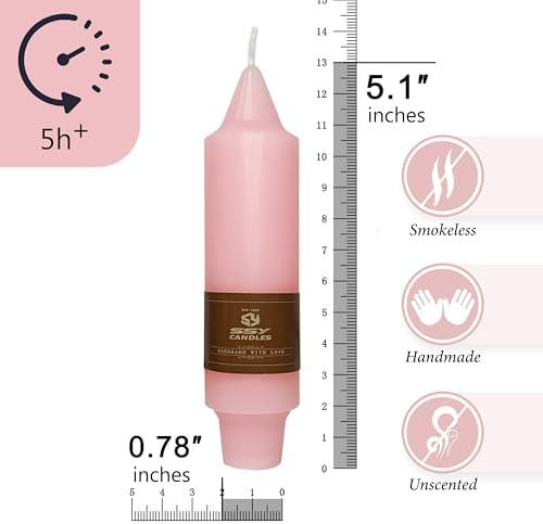 Pink Short Taper Candle Candle Sticks, 5 Inch Mini Pillar Candles Small Taper Candles, 4PCS Handmade Unscenteds Candlesticks for Festive, Party, Spell, Wedding, Home Decor - Image 2