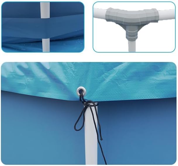 Above Ground Pools Family Swimming Pool for Outdoor Backyard: 8ft x 20in - Odor-Free Eco PE Material, Reinforced Steel Frame