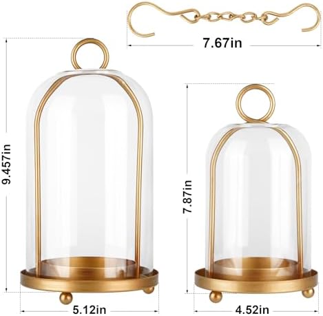 Glass Hurricane Candle Holder Decorative Golden Candle Lantern - Image 7