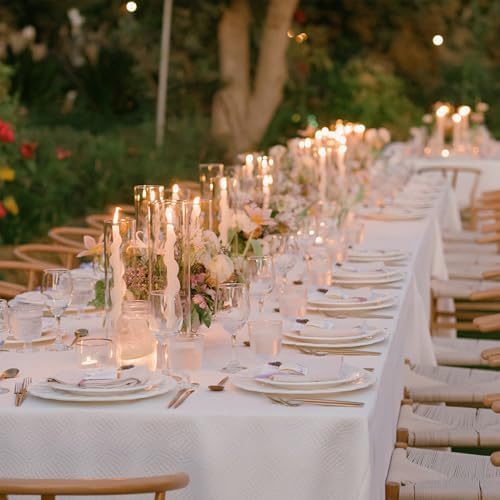 Hurricane Candle Holder Thickened Cylinder Covers 4 Pcs Taper Candle Sticks Holder Glass Tall Candlesticks Holders Centerpiece for Wedding Dining Table - Image 4