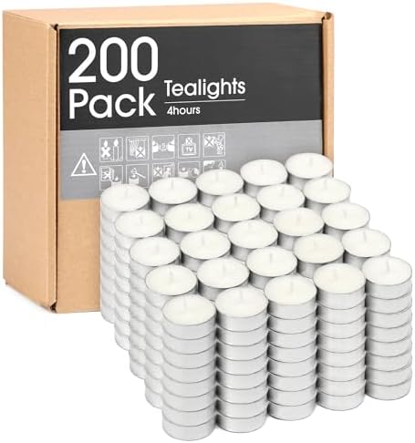 Unscented Tealight Candles 200 Pack 4 Hours by Unknown
