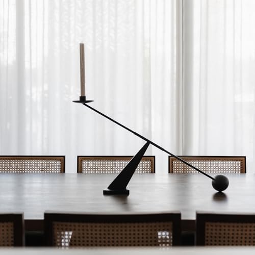 Black Metal Modern Candle Holder Candlestick Holders Decorative Candle Stand, Tapered Candle Holders Home Decoration 19 inch - Image 5