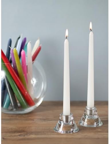 CANDWAX 8 inch White Taper Candles - Set of 12 White Candle Sticks Ideal for Christmas Decorations - Unscented Dripless Smokeless Long Burning Candlesticks - Tapered Christmas Candles for Home Decor - Image 6