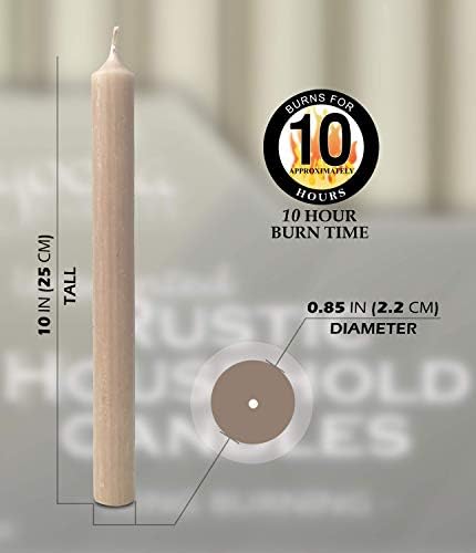 Hyoola 10 Inch Dinner Candles - 12 Pack - Sahara Tall Unscented Rustic Long Burning Candle Sticks - Image 2