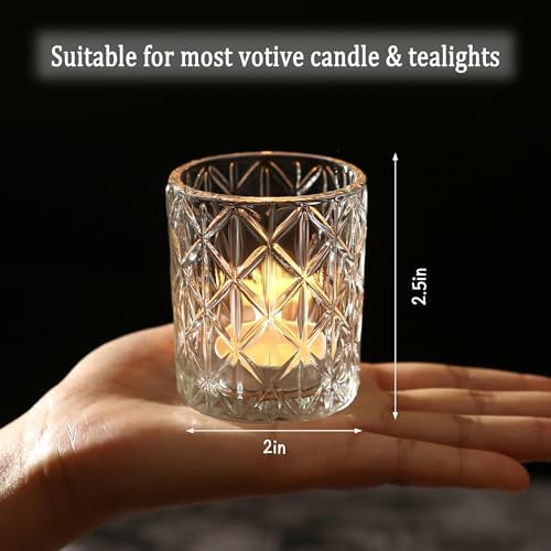 48 Pack Votive Candle Holders, Glass Clear Small Tea Light Candle Holders - Image 3