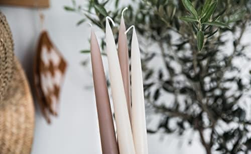 Kunstindustrien® Taper Candles – Set of 4, 13.8" – Made in Denmark, Long Burning Candles 15h, Unscented & Smokeless Candlesticks – Elegant Tall Candles for Weddings, Dinners & Home Decor (Off White) - Image 5
