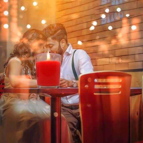 20 Packs Unscented Red Colored Votive Candles in Glass, Small 2 Inch Natural Soy Wax Non-Toxic Clean Burning Candles for Wedding Table Home Spa Holidays Party - Image 6