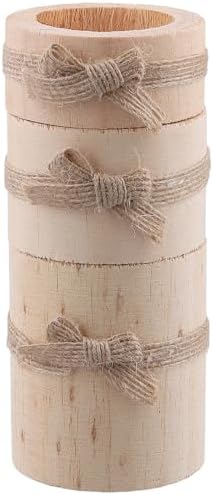 FUNSUEI 12 Pack Wooden Tea Light Candle Holders, 3 Sizes Wood Votive Candle Holder, Wood Log Candle Holders Rustic Tealight Candle Holder for Dinning Party Room Decoration - Image 5