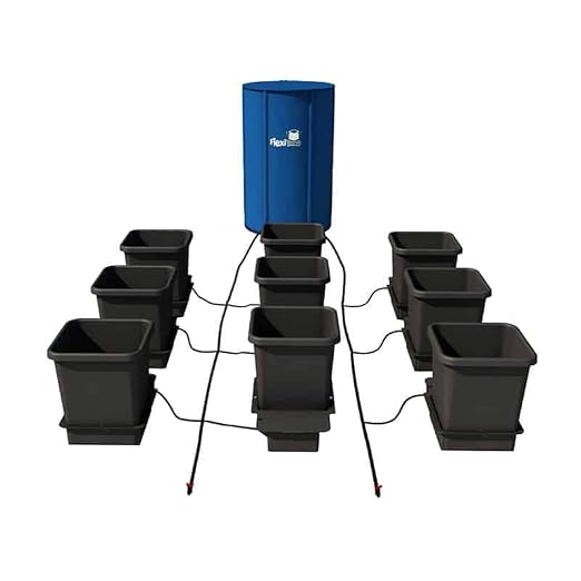 AutoPot 9 Pot System with 3.9 Gallon Plastic Pots and 25 Gallon FlexiTank - Self-Watering, Gravity-Fed Hydroponic Systems (9Pot - 3.9 Gallon - 25 Gallon FlexiTank)