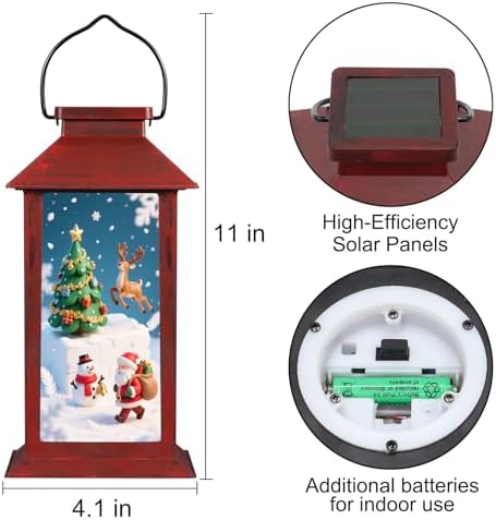 Christmas Solar Lanterns Outdoor Waterproof, Hanging Lights Garden Decor - Image 3