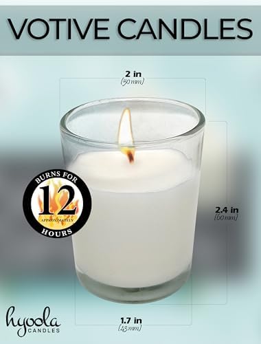Hyoola White Votive Candles in Glass - Pack of 36 Votive Candle - 12 Hour Burn Time - Unscented Votive Candles - European Made Glass Votives - Image 4