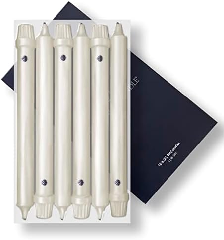 Colonial Candle Unscented Taper Candle, Classic Collection, Ivory, 10 in, Pack of 6 Candlesticks - Up to 8 Hours Burn by ColonialCandle
