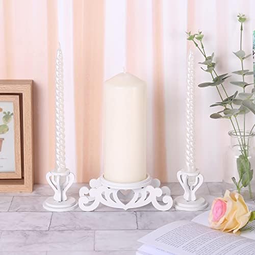 Wooden Unity Candle Holder Set, Wedding Ceremony Centerpiece Decor - Image 4