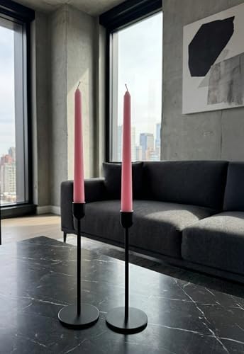 6 PK 10" Classic Taper Candles, Pink, 7-8 Hours Long Burning, Unscented Tall Candlesticks - Image 4
