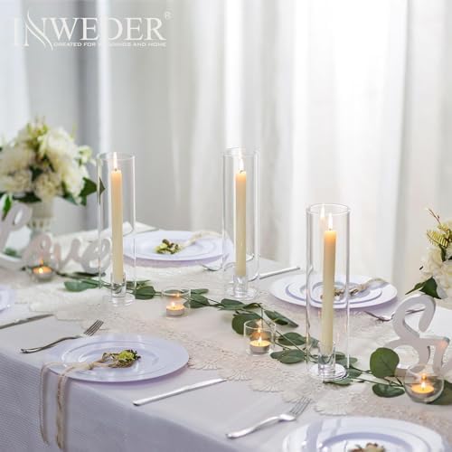 Hurricane Glass Candle Holders: 11.8" Tall Cylinder Cover Set of 10 - Image 3