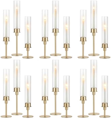 Sziqiqi Gold Candlestick Holders for Wedding: Hurricane Candle Holder by SZIQIQI