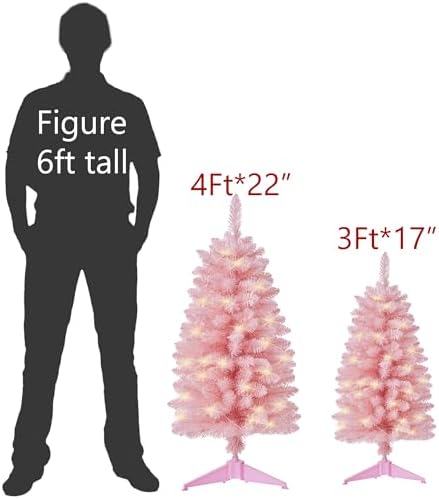 Pre-Lit Artificial Christmas Tree 4Ft, Battery Operated Desktop Xmas Tree with 70 LED 210 Branch Tips Mini Christmas Tree Decoration Indoor Outdoor - Image 2