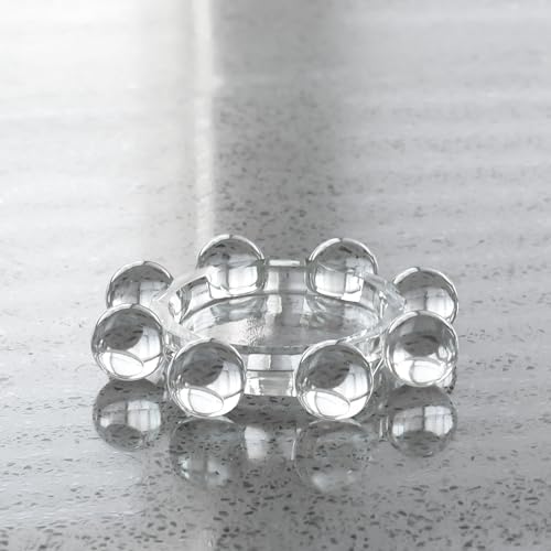 Crystal Candle Holders Pillar Candlestick Decorations for Home Party Dinner Christmas, Suitable for Large Cylindrical Candles, Clear - Image 7