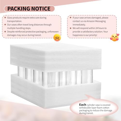12Pack Glass Cylinder Vases for Centerpieces 6 Inch, Flower Vase for Wedding Decorations, Floating Candle Holder Vase Bulk,Glass Hurricane Candle Holders for Table Shelf, Party, Home Decor - Image 5