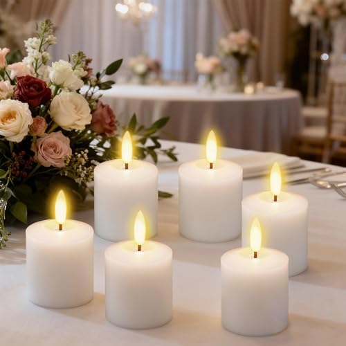 Wax Rechargeable Votive Flameless Candles Battery Operated Remote Timer - Image 6