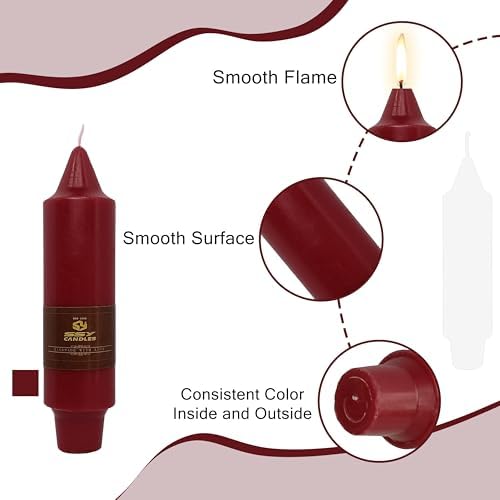 5 inch Short Taper Candlesticks Red Black Unscented Tapered Candles for Dark Romantic Halloween Party Gothic Dinner Household Decoration - Image 3