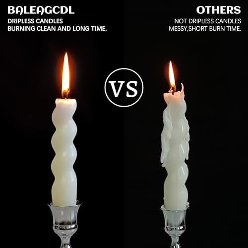 Smokeless Short Candles Elegant Ivory Twisted Spiral Candles 7.5 Inch Unscented Candlesticks Handmade Taper Candles 4 Pcs for Holiday Gifts Romantic Dinner Decoration - Image 2