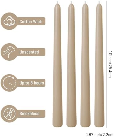 Viyffo Taper Candles, 10 Inch, 20 Pack, Nougat Brown – Unscented - Image 6