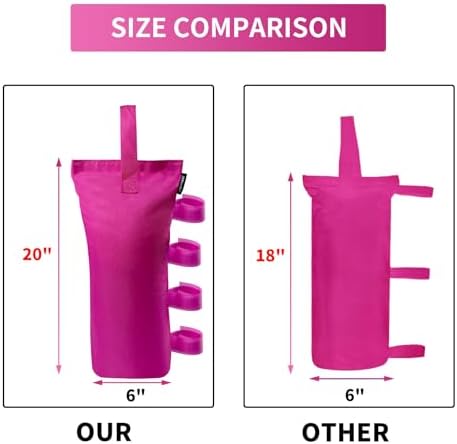 Joramoy Tent Weights SandBags 120LBS for Canopy Leg Set of 4, Pink NO Sand - Image 5