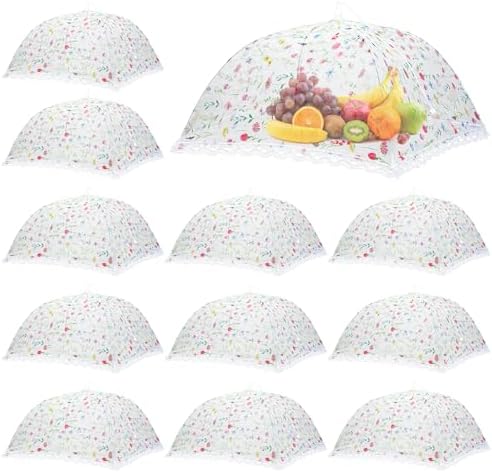 12 Pcs Mesh Food Covers for Outside Pop-up Tents, Flowers Plants by Yiyiring