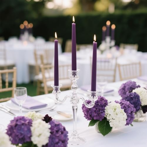 12 Pack 10 Inch Royal Purple Taper Candles - Image 2