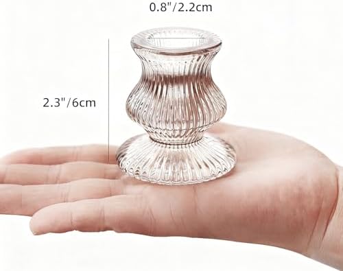 Green Glass Candle Holders 12 Pcs, Ribbed Taper Candle Holders Bulk, Vintage Candlestick Holders for Sage Green Wedding Centerpieces, Christmas Table Decor, Party & Easter Home Decor - Image 6