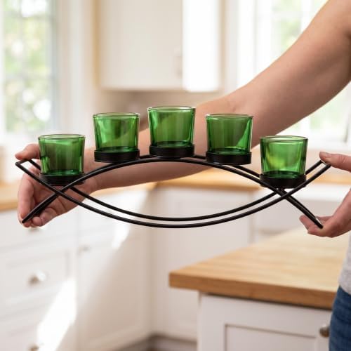 Seraphic Candle Holders for Table Centerpieces, Dining Room Decor, Green - Image 5