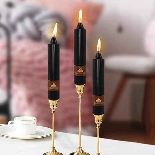 Halloween Taper Candles Sticks Unscented 4 PCS Black Taper Candlesticks 7 inch Short Tapered Candles Stick Candle for Halloween Dinner Party Home Décor Candlesticks - Image 6