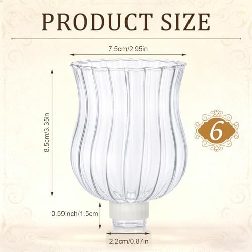 AceOrbit 6 Pack 3.94" Tall Candle Holder Glass Votive Holders with Peg Silicone Bases Glass Candle Cups for Tealights, LED Candles Religious Ceremonies for Weddings Home Church Holiday Decor (Vintage) - Image 2