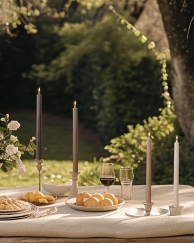 Olive Taper Candles Tall Tapered Candlesticks Set of 12 Unscented Dripless Smokeless Long Wedding Advent Home Decor Dinner Christmas-Natural Color Series-10.6 Inch - Image 6