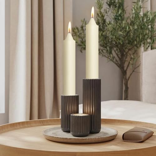 NJAO HOO Ivory Short Taper Candle 7 Inch Candlesticks Unscented Dripless Tapered Candle Set for Home Decor Wedding Party Dinner Candles, 4 Pack - Image 2