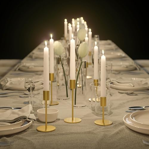 12 Pcs Gold Taper Candle Holder Bulks, FSyueyun Candle Stick Holder Decor - Image 6