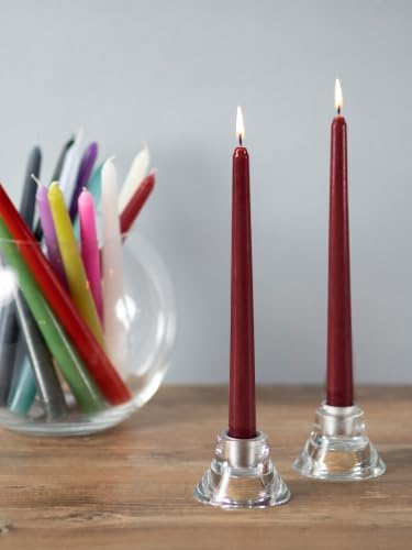 CANDWAX 8 Inch Taper Candles Burgundy Decor Unscented Candle Sticks 12 Pack - Image 7