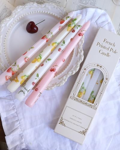 Fruit Colored Taper Candle Dripless Tall Candlesticks 10inch Handmade Unscented Long Candle Stick Smokeless Tapered Holiday Party Celebrate Candle，6pcs - Image 6