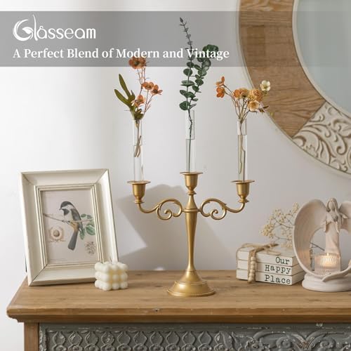 Glasseam 3 Pcs Glass Bud vase for Taper Candle Holder, Fit 22mm Candlestick - Image 5