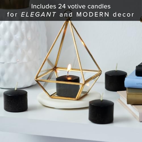 Simply Soson Black Votive Candle Set of 24 Bulk Unscented 10Hr Burn - Image 3