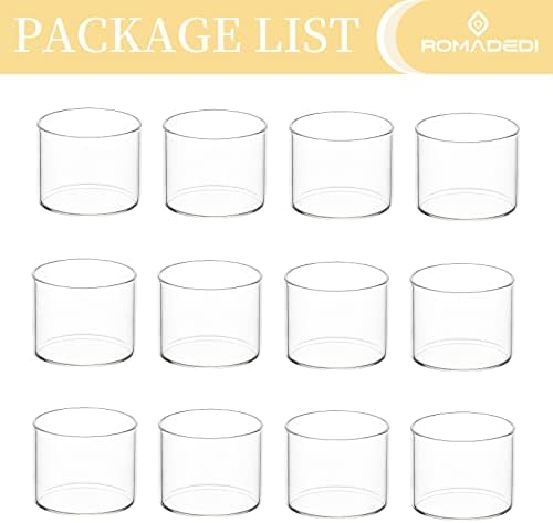 Romadedi Votive Tea Light Candle Holders, Mini Clear Glass, 12 pcs - Image 7